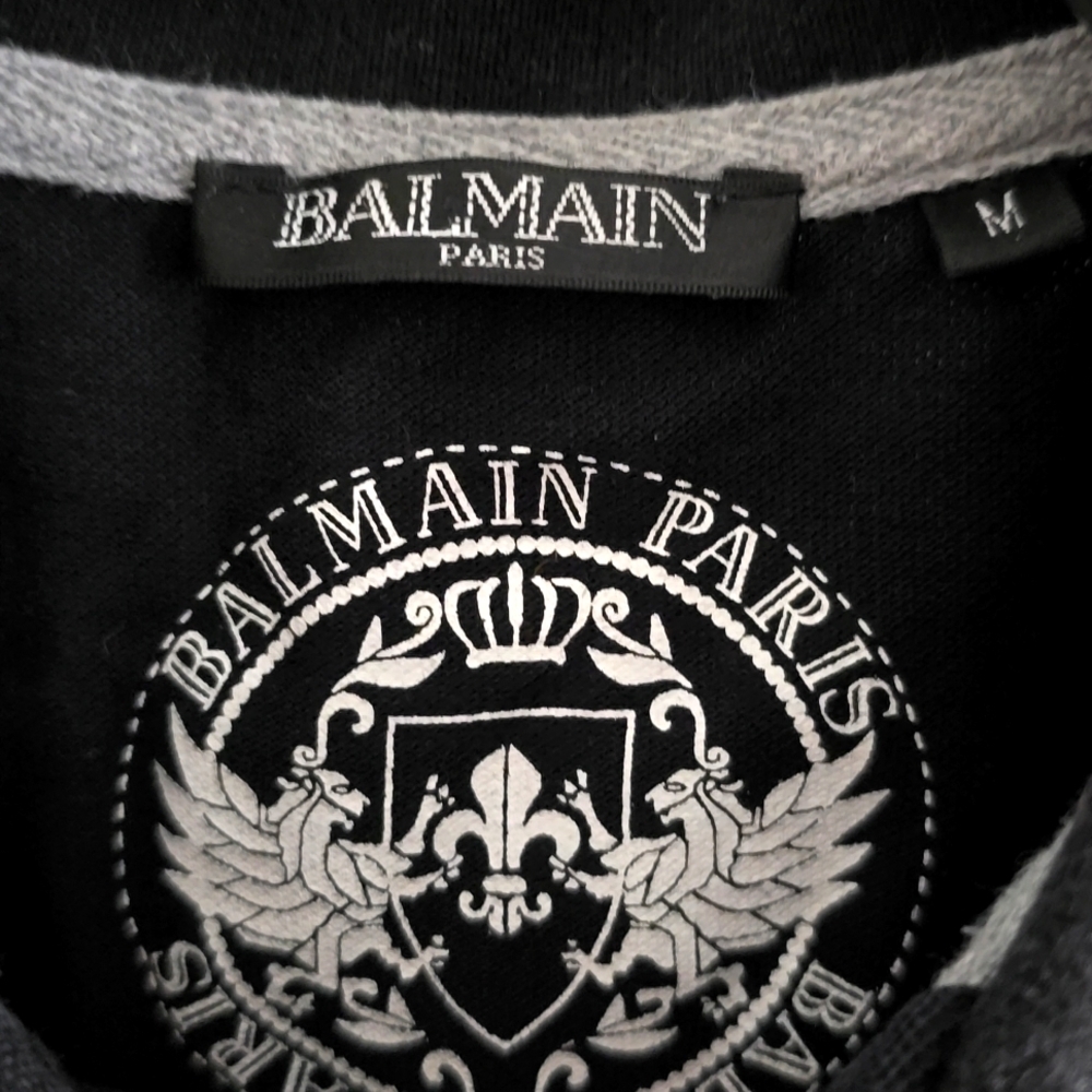 Balmain-golden Logo 100%Cotton Polo Shirt - Picture 8 of 9